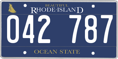 RI license plate 042787