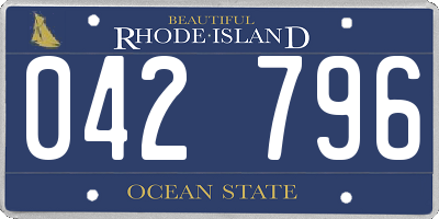 RI license plate 042796