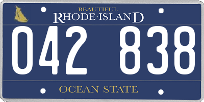 RI license plate 042838