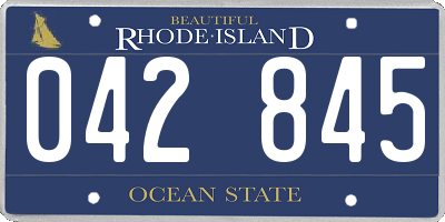 RI license plate 042845