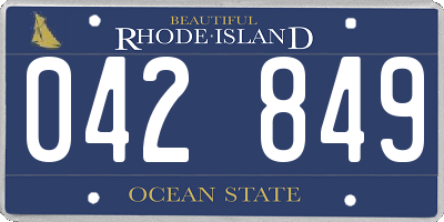 RI license plate 042849