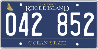 RI license plate 042852
