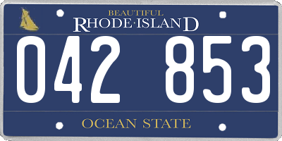 RI license plate 042853