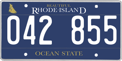 RI license plate 042855