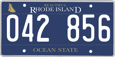 RI license plate 042856