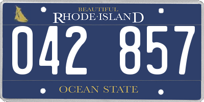 RI license plate 042857