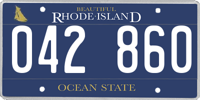 RI license plate 042860