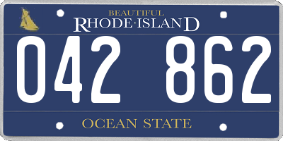 RI license plate 042862