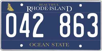 RI license plate 042863