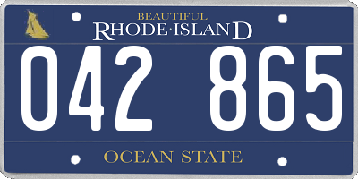RI license plate 042865
