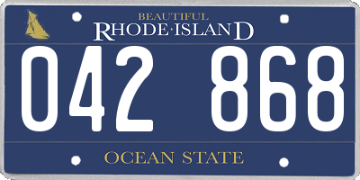 RI license plate 042868