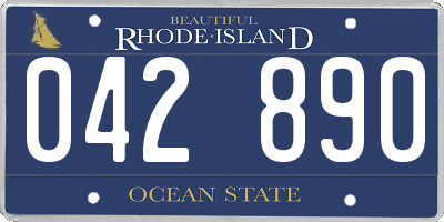 RI license plate 042890