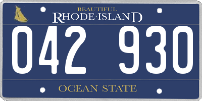 RI license plate 042930