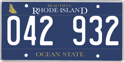 RI license plate 042932