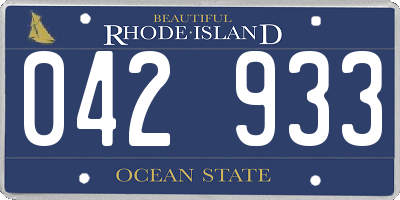 RI license plate 042933