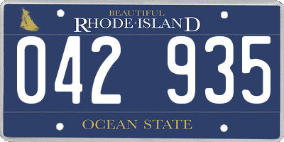 RI license plate 042935