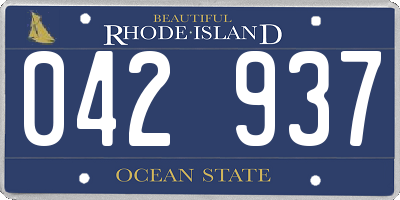 RI license plate 042937