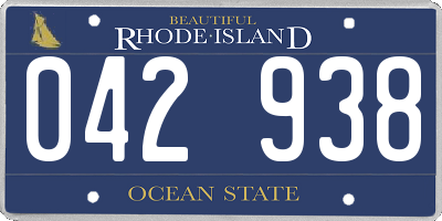 RI license plate 042938