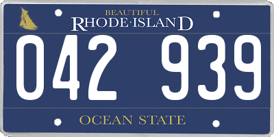 RI license plate 042939