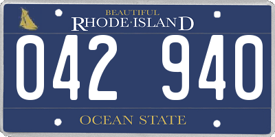 RI license plate 042940