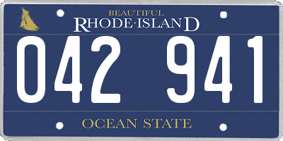 RI license plate 042941