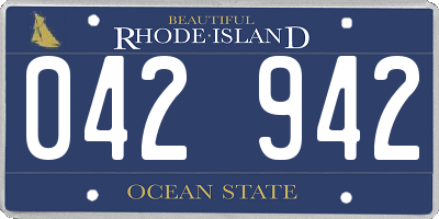 RI license plate 042942