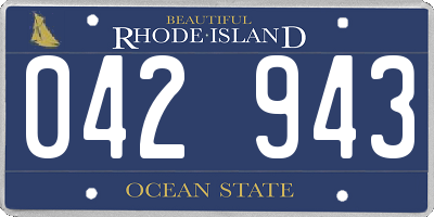 RI license plate 042943