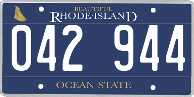 RI license plate 042944
