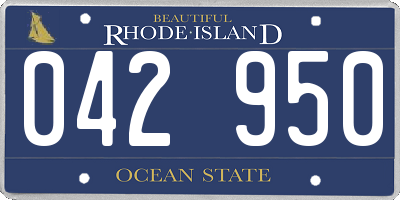 RI license plate 042950