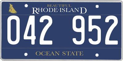 RI license plate 042952