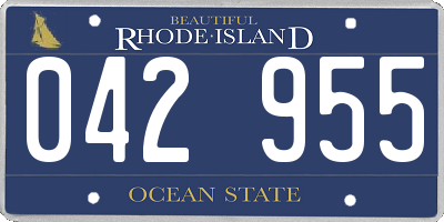 RI license plate 042955
