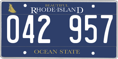 RI license plate 042957