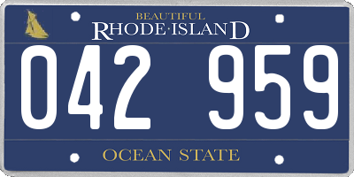 RI license plate 042959