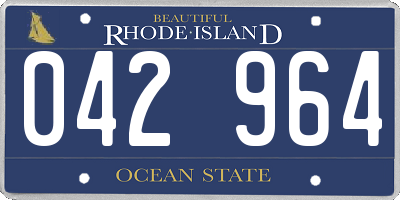 RI license plate 042964