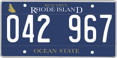 RI license plate 042967