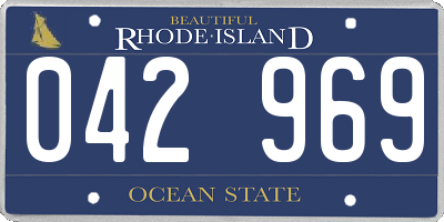 RI license plate 042969