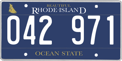 RI license plate 042971