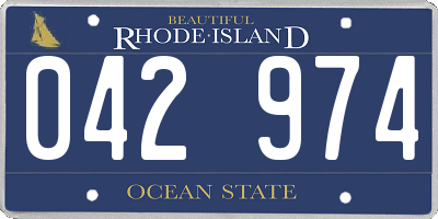 RI license plate 042974