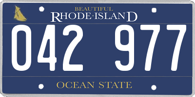 RI license plate 042977