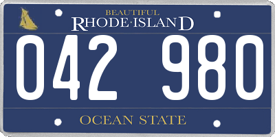 RI license plate 042980