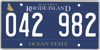 RI license plate 042982