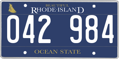 RI license plate 042984