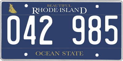 RI license plate 042985