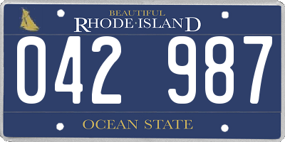 RI license plate 042987