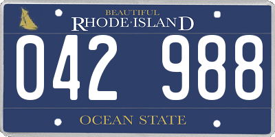 RI license plate 042988