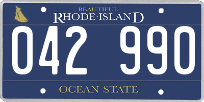 RI license plate 042990