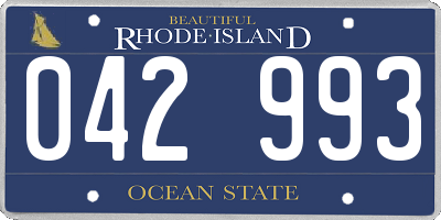 RI license plate 042993