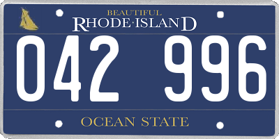 RI license plate 042996