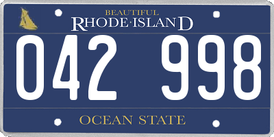 RI license plate 042998