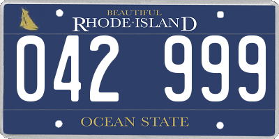 RI license plate 042999